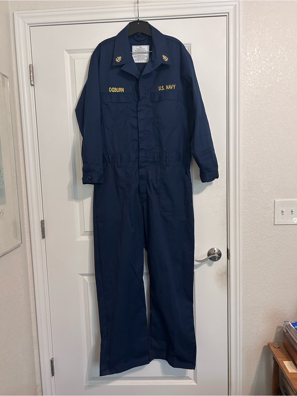 Men’s United States Navy Utility Coveralls Sz 44R Navy Military Blue